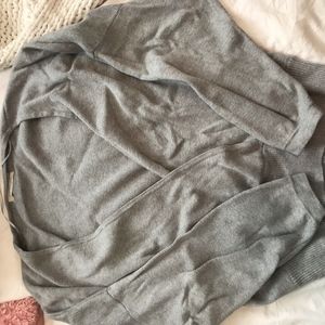 Deep v neck knit sweater